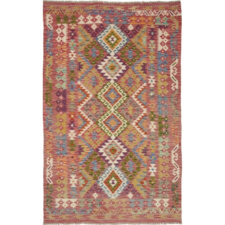 Tappeto Kilim Afghanistan bianco grigio 123x196