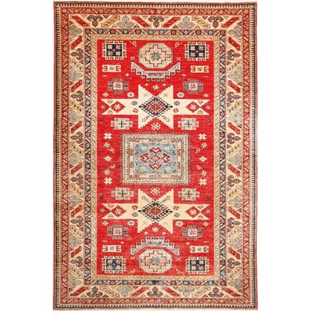 Tappeto Kazak Fine Pakistan marrone rosso 199x303