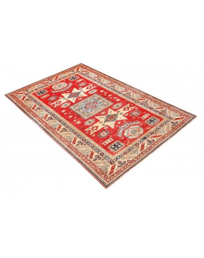Tappeto Kazak Fine Pakistan marrone rosso 199x303