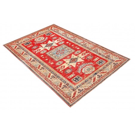 Tappeto Kazak Fine Pakistan marrone rosso 199x303