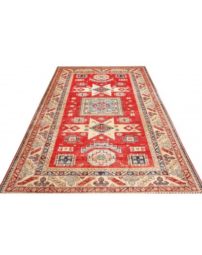 Tappeto Kazak Fine Pakistan marrone rosso 199x303