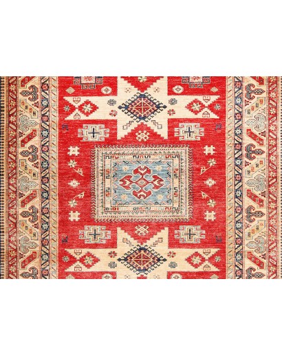 Tappeto Kazak Fine Pakistan marrone rosso 199x303