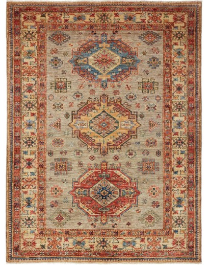 Tappeto Kazak Fine Pakistan marrone grigio 150x202