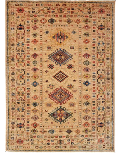 Tappeto Kazak Fine Pakistan marrone grigio 150x209
