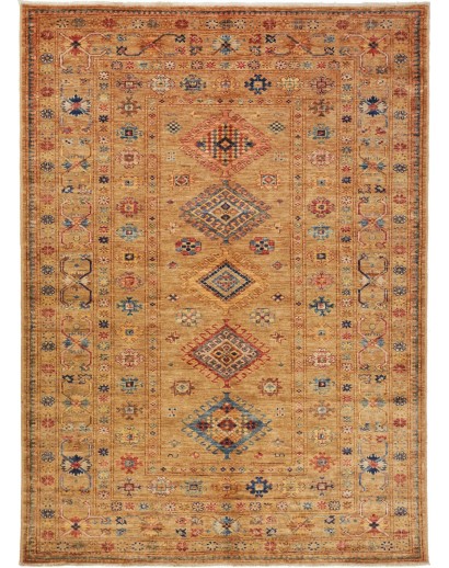 Tappeto Kazak Fine Pakistan arancione bianco 149x205