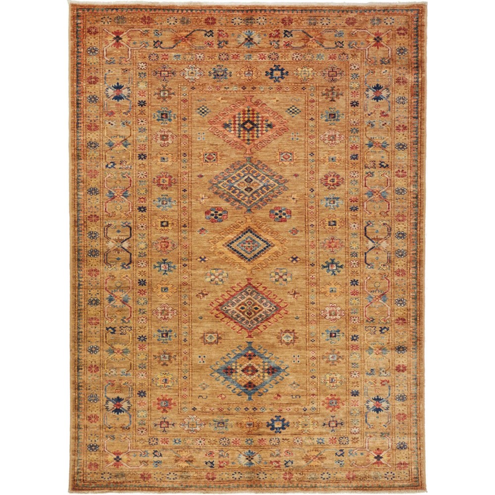 Tappeto Kazak Fine Pakistan arancione bianco 149x205 Tappeto Kazak Fine Pakistan arancione bianco 149x205