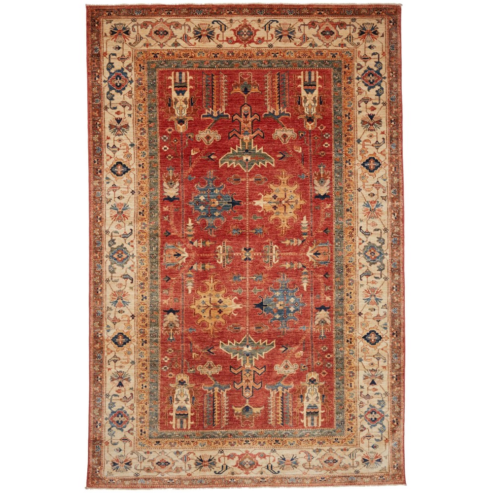 Tappeto Kazak Fine Pakistan rosso marrone 199x304 Tappeto Kazak Fine Pakistan rosso marrone 199x304