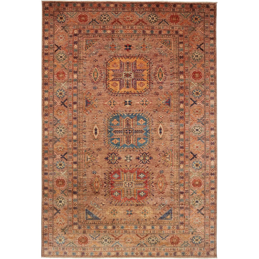 Tappeto Kazak Fine Pakistan rosso 201x299 Tappeto Kazak Fine Pakistan rosso 201x299
