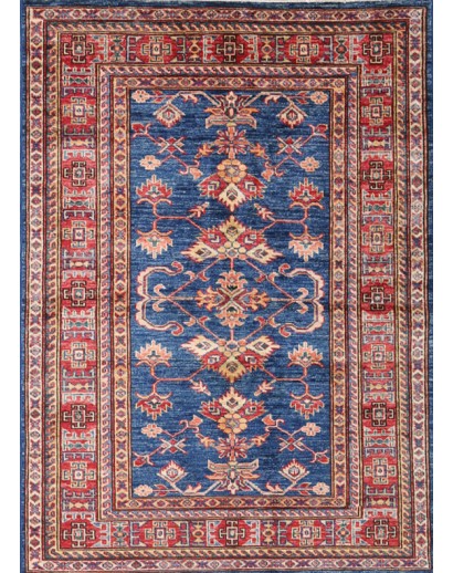 Tappeto Kazak Fine Pakistan azzurro arancione 100x143