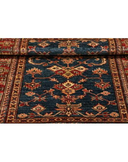 Tappeto Kazak Fine Pakistan azzurro arancione 100x143