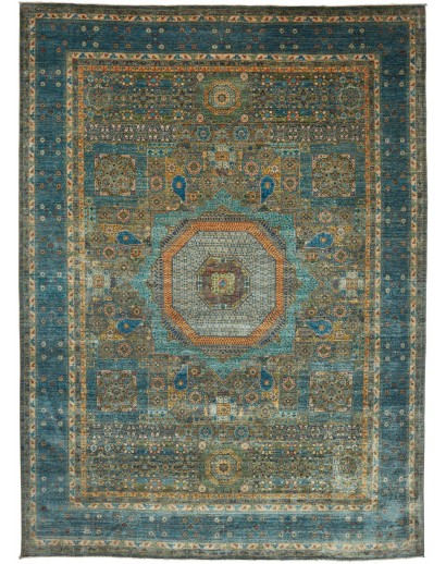 Tappeto Mamlouk Pakistan azzurro marrone 270x372