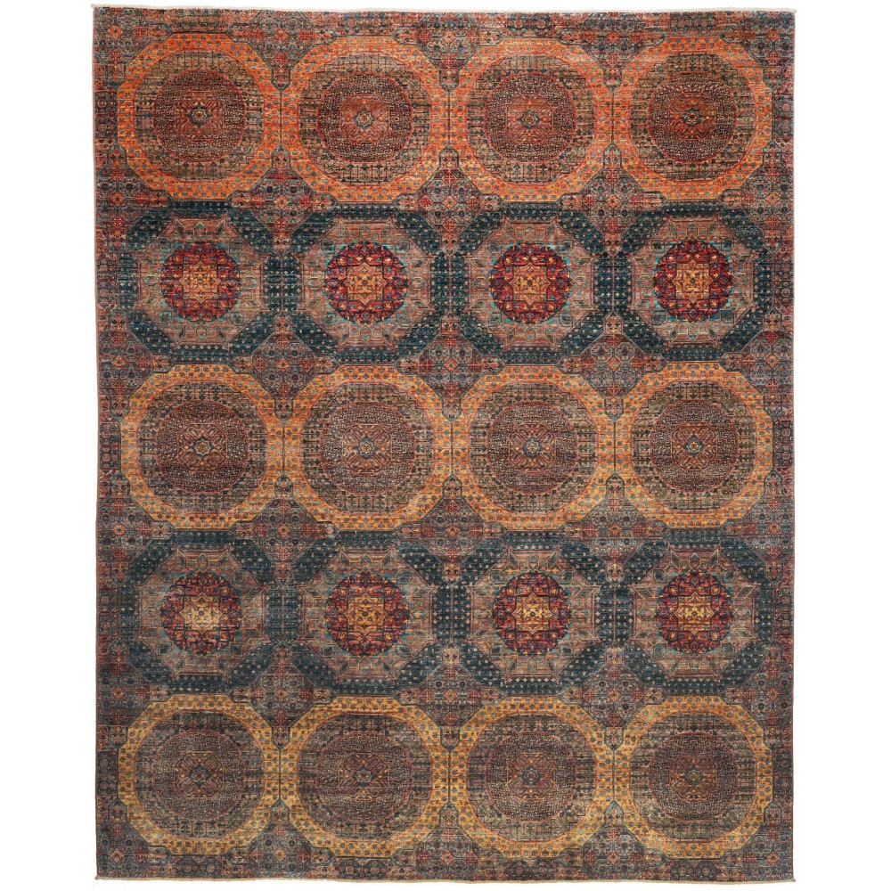 Tappeto Mamlouk Pakistan azzurro arancione 244x306 Tappeto Mamlouk Pakistan azzurro arancione 244x306