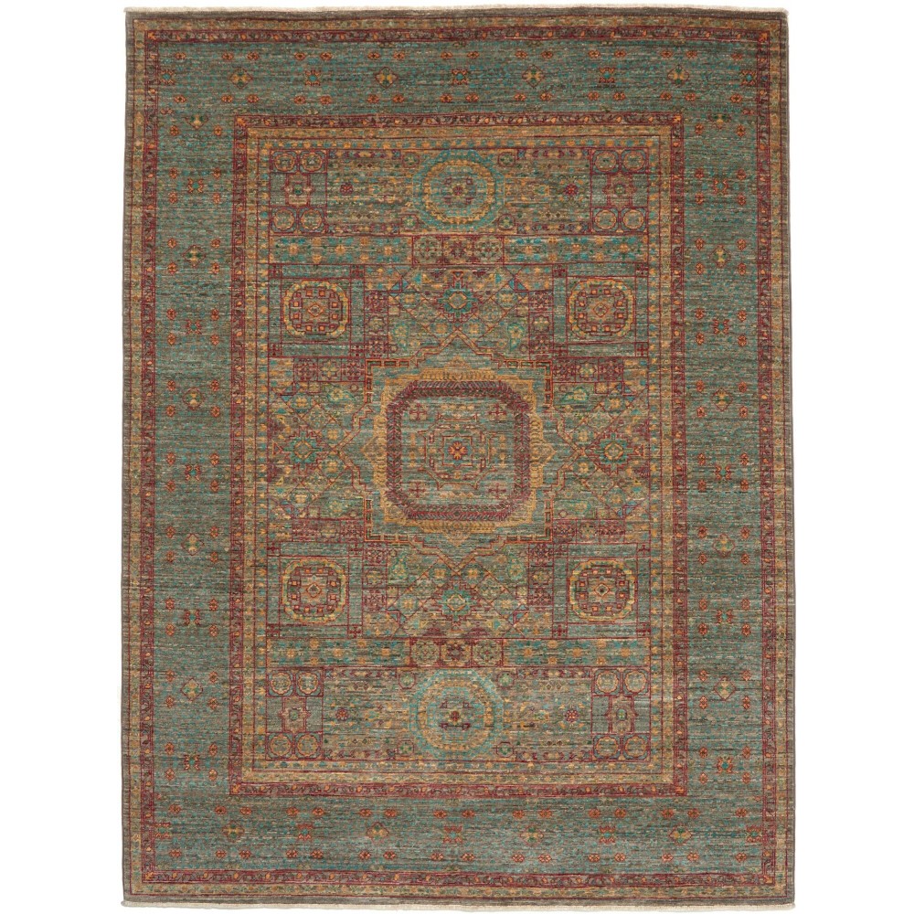 Tappeto Mamlouk Pakistan azzurro arancione 153x207