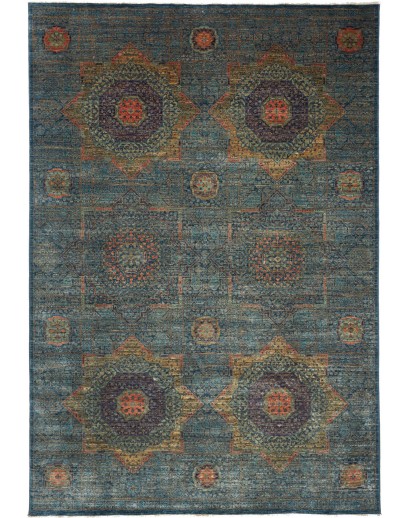 Tappeto Mamlouk Pakistan azzurro bianco 203x299