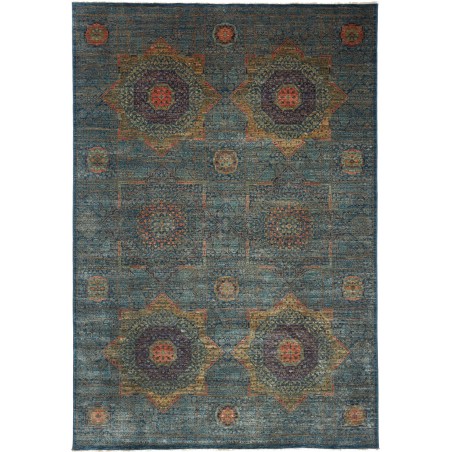 Tappeto Mamlouk Pakistan azzurro bianco 203x299