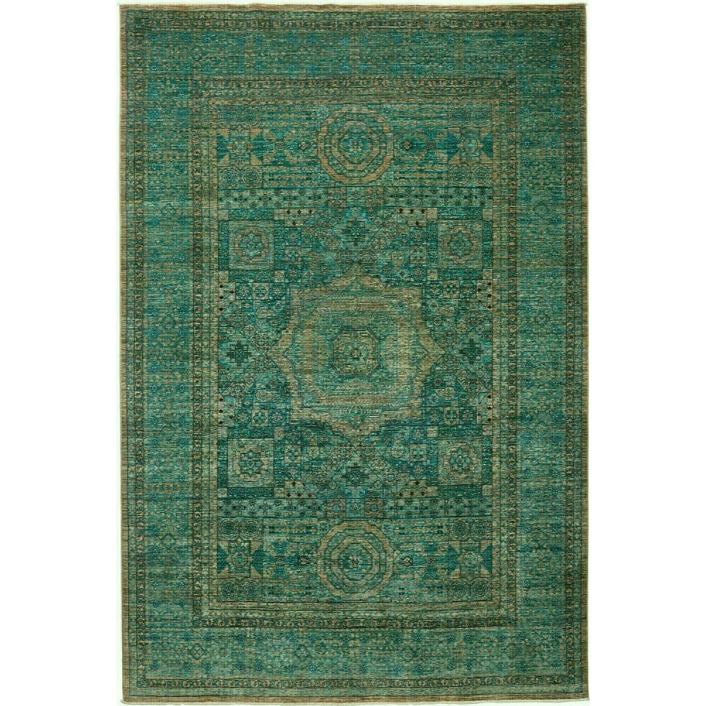 Tappeto Mamlouk Pakistan verde bianco 207x305