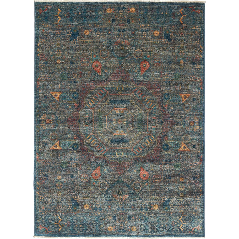 Tappeto Mamlouk Pakistan azzurro marrone 150x209 Tappeto Mamlouk Pakistan azzurro marrone 150x209