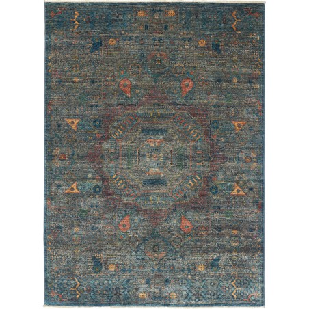 Tappeto Mamlouk Pakistan azzurro marrone 150x209