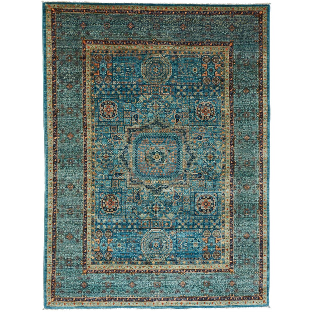 Tappeto Mamlouk Pakistan azzurro 149x205 Tappeto Mamlouk Pakistan azzurro 149x205