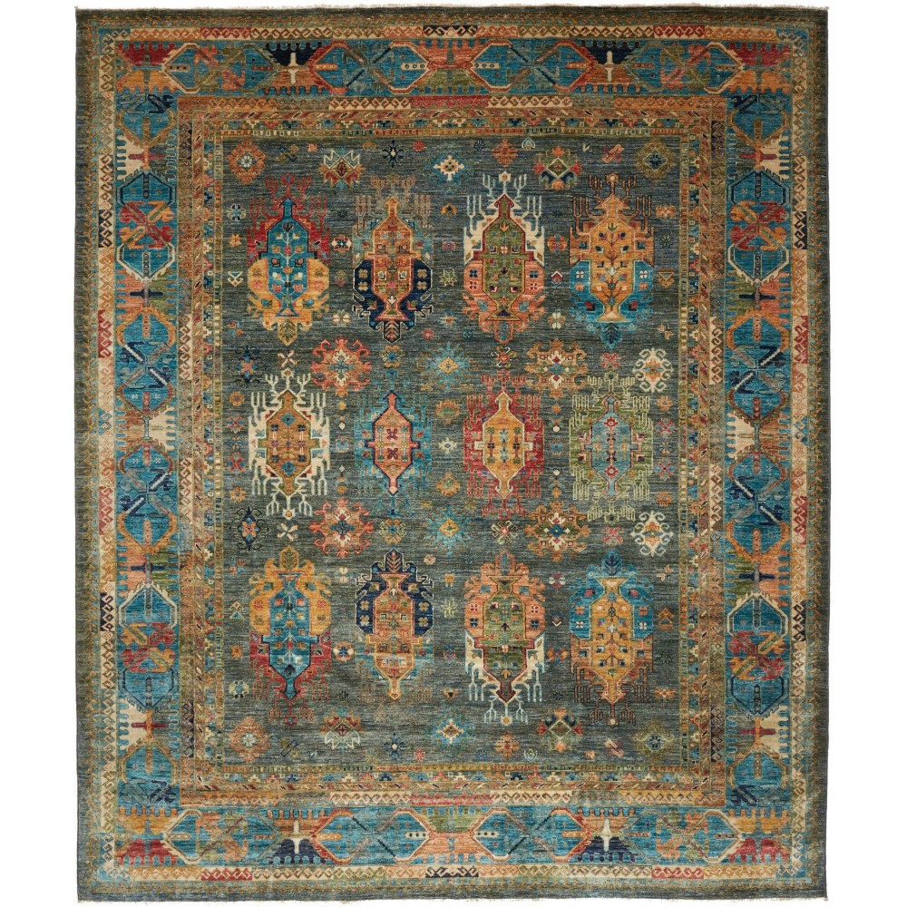 Tappeto Tribal Pakistan azzurro marrone 253x295 Tappeto Tribal Pakistan azzurro marrone 253x295