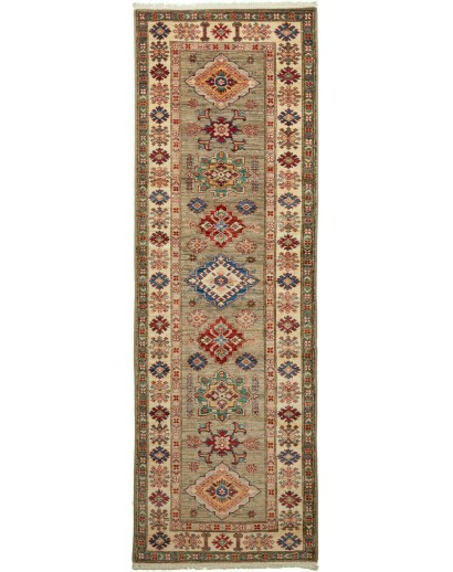 Tappeto Kazak Fine Pakistan bianco marrone 82x257