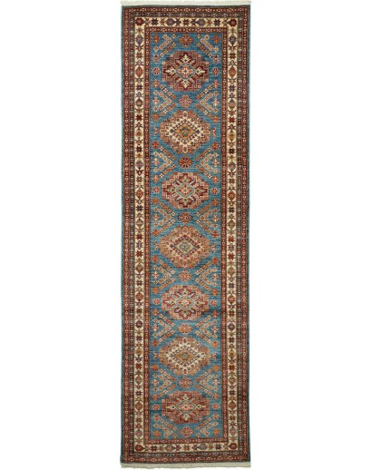 Tappeto Kazak Fine Pakistan azzurro marrone 81x295