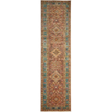 Tappeto Kazak Fine Pakistan azzurro grigio 82x298