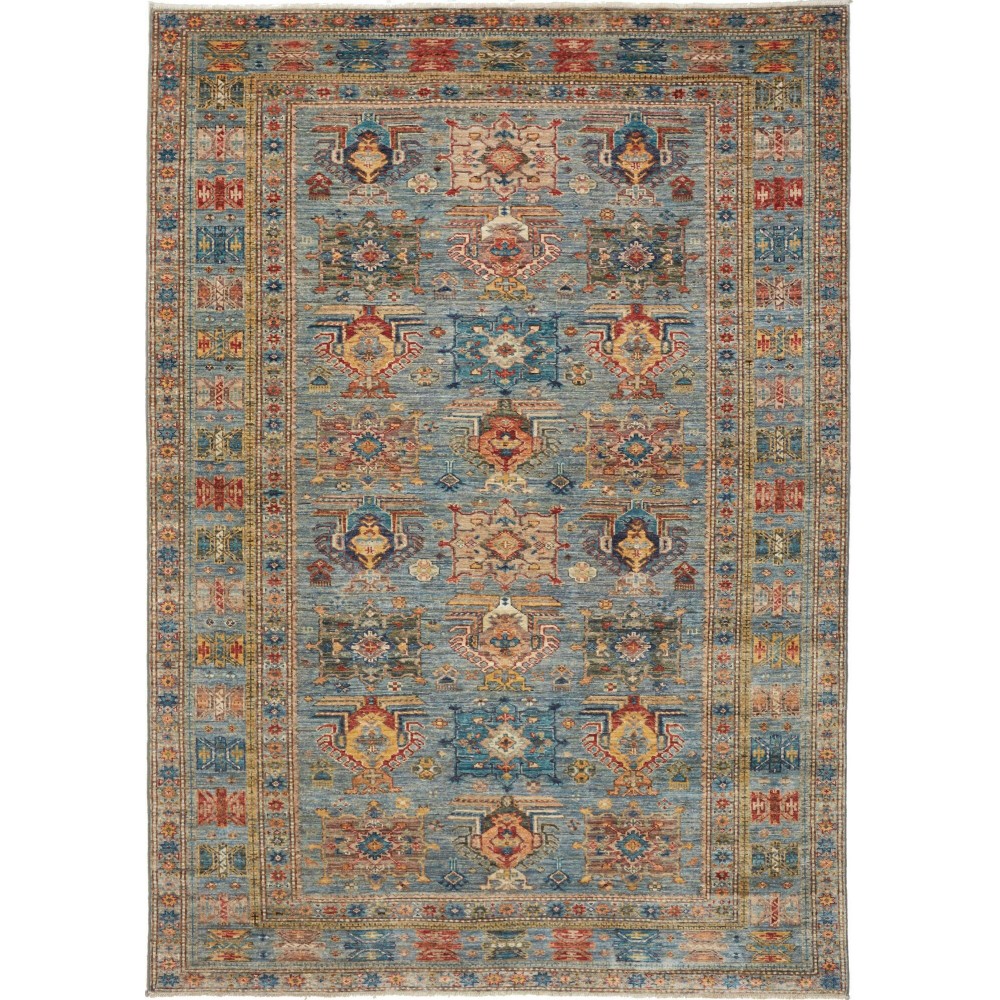 Tappeto Kazak Fine Pakistan bianco grigio 168x240 Tappeto Kazak Fine Pakistan bianco grigio 168x240