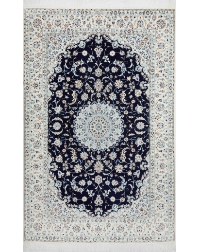 Tappeto Nain 6La Persia bianco blu 153x240