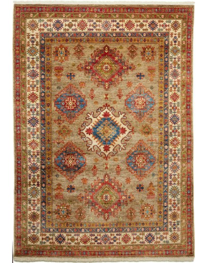 Tappeto Kazak Fine Pakistan arancione marrone 145x203