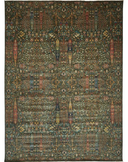 Tappeto Shahi Fine Pakistan verde marrone 279x381