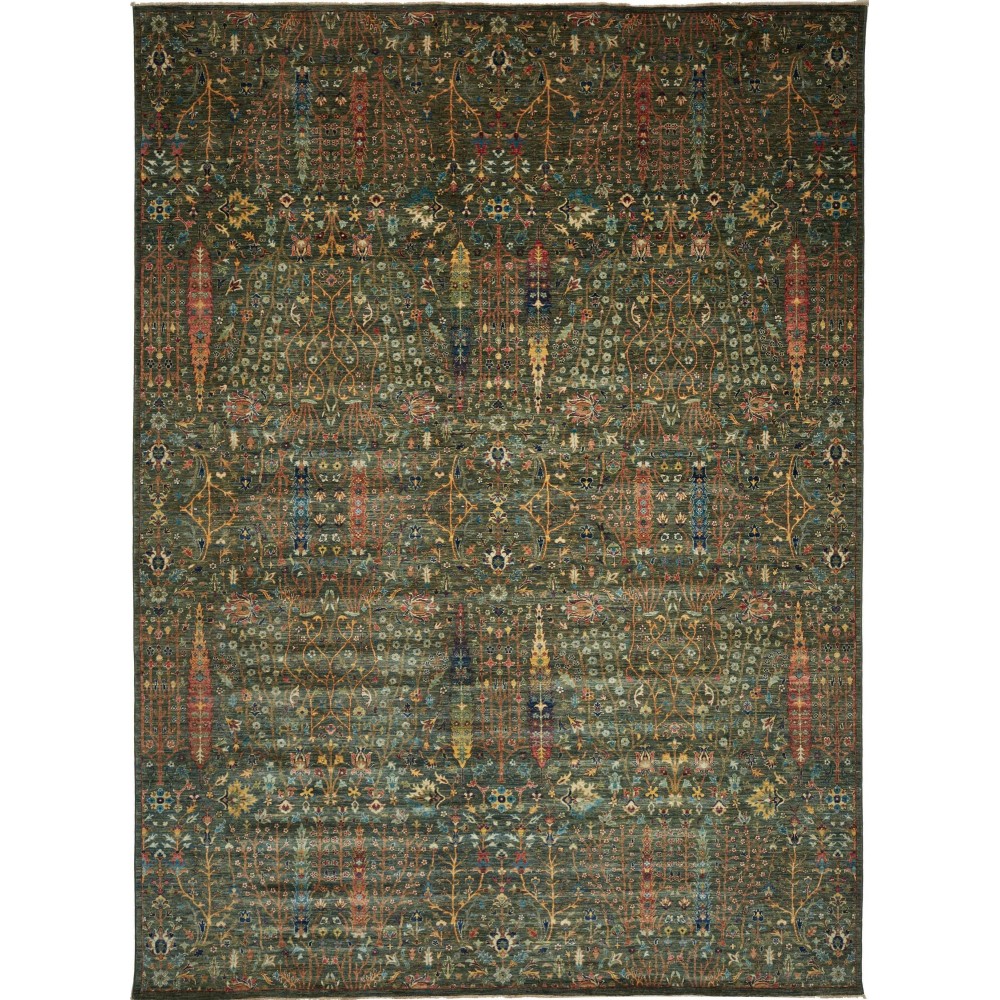 Tappeto Shahi Fine Pakistan verde marrone 279x381