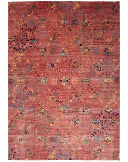 Tappeto Shahi Fine Pakistan rosso grigio 206x295