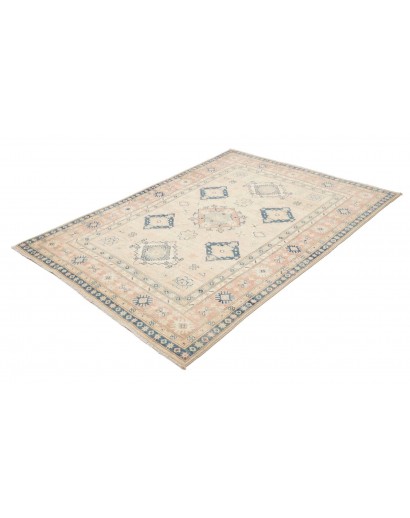 Tappeto Kazak Afghanistan bianco grigio 148x201