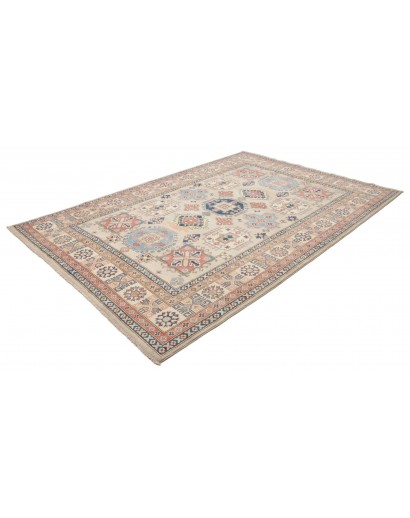 Tappeto Kazak Afghanistan bianco grigio 203x294