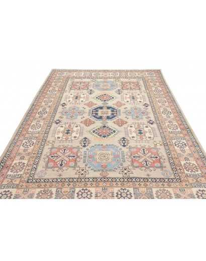 Tappeto Kazak Afghanistan bianco grigio 203x294