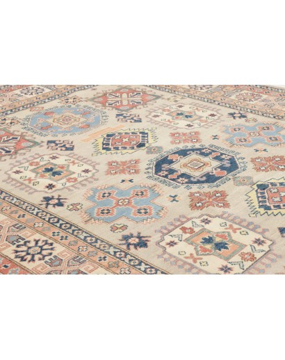 Tappeto Kazak Afghanistan bianco grigio 203x294