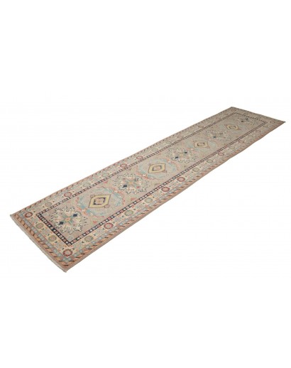 Tappeto Kazak Afghanistan beige azzurro 71x318