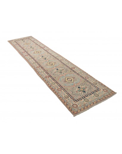 Tappeto Kazak Afghanistan beige azzurro 71x318