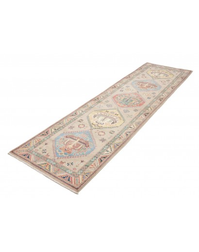 Tappeto Kazak Afghanistan bianco azzurro 86x307