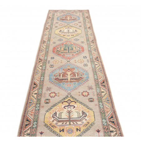Tappeto Kazak Afghanistan bianco azzurro 86x307