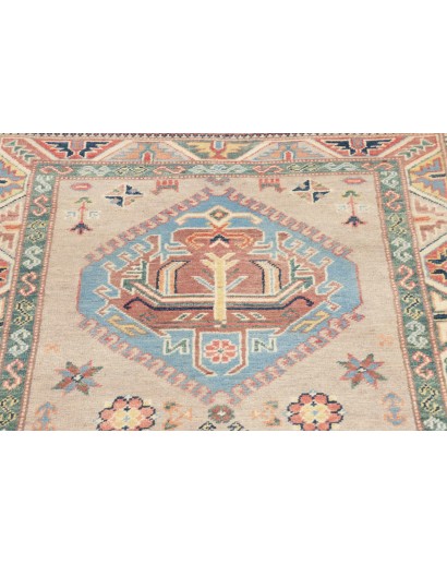 Tappeto Kazak Afghanistan bianco azzurro 86x307