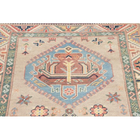 Tappeto Kazak Afghanistan bianco azzurro 86x307