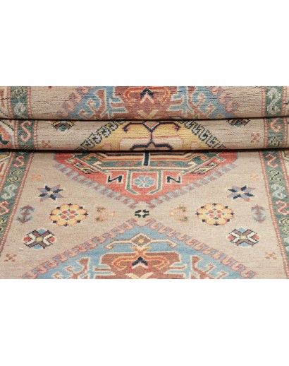 Tappeto Kazak Afghanistan bianco azzurro 86x307