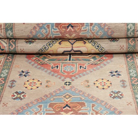 Tappeto Kazak Afghanistan bianco azzurro 86x307