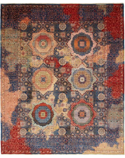 Tappeto Mamlouk Pakistan azzurro grigio 248x299