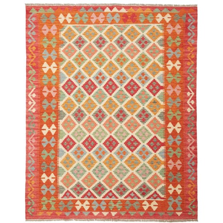 Tappeto Kilim Afghanistan rosso giallo 158x195