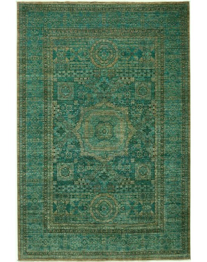 Tappeto Mamlouk Pakistan verde bianco 207x305