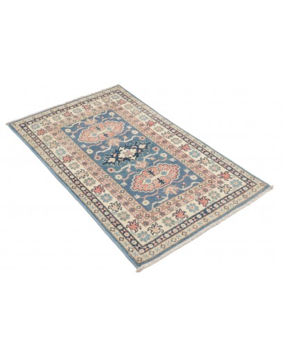 Tappeto Kazak Afghanistan beige azzurro 77x130