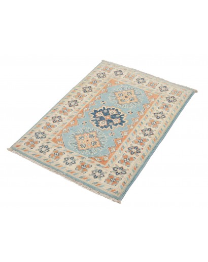 Tappeto Kazak Afghanistan beige azzurro 64x86